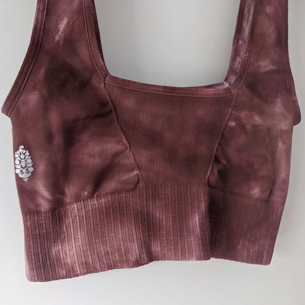 🎉LAST CHANCE🎉 NWT FP Movement Good Karma Tie Dye Bra / Cherry Mocha - Picture 4 of 7